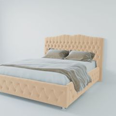 Кровать Нягань с ПМ 2000 (экокожа бежевая) в Режи - rezh.mebel24.online | фото 2
