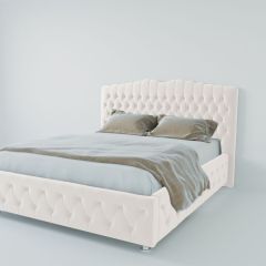 Кровать Нягань с ПМ 800 (экокожа белая) в Режи - rezh.mebel24.online | фото 2