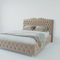 Кровать Нягань с ПМ 800 (велюр светло-серый) в Режи - rezh.mebel24.online | фото 2