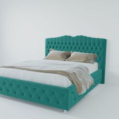 Кровать Нягань с ПМ 900 (велюр бирюзовый) в Режи - rezh.mebel24.online | фото 2