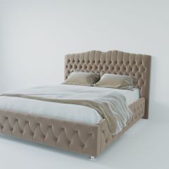 Кровать Нягань с ПМ 900 (велюр серый) в Режи - rezh.mebel24.online | фото 2