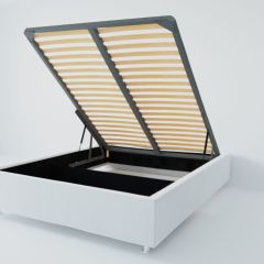 Кровать Подиум с ПМ 1200 (экокожа белая) в Режи - rezh.mebel24.online | фото 2