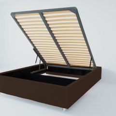 Кровать Подиум с ПМ 1200 (экокожа коричневая) в Режи - rezh.mebel24.online | фото 2