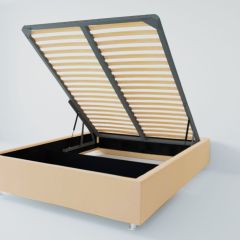 Кровать Подиум с ПМ 1600 (экокожа бежевая) в Режи - rezh.mebel24.online | фото 2