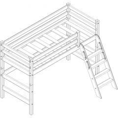 Кровать полувысокая с наклонной лестницей Соня (Вариант 6) в Режи - rezh.mebel24.online | фото 3