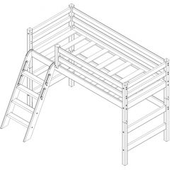 Кровать полувысокая с наклонной лестницей Соня (Вариант 6) в Режи - rezh.mebel24.online | фото 4