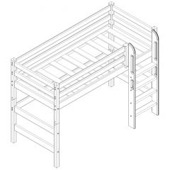 Кровать полувысокая с прямой лестницей Соня (Вариант 5) в Режи - rezh.mebel24.online | фото 3