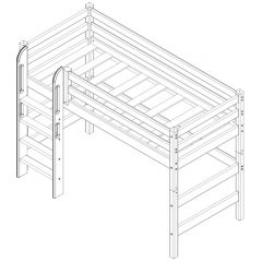 Кровать полувысокая с прямой лестницей Соня (Вариант 5) в Режи - rezh.mebel24.online | фото 4