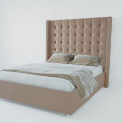 Кровать Венеция ЛЮКС без основания 1400 (велюр серый) в Режи - rezh.mebel24.online | фото