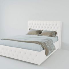 Кровать Версаль 1600 без основания (экокожа белый) в Режи - rezh.mebel24.online | фото 1