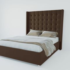 Кровать Венеция ЛЮКС с ПМ 1200 (экокожа коричневая) в Режи - rezh.mebel24.online | фото 2