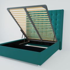 Кровать Венеция ЛЮКС с ПМ 900 (велюр бирюзовый) в Режи - rezh.mebel24.online | фото