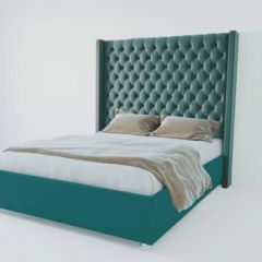Кровать Версаль ЛЮКС с ПМ 1200 (велюр бирюзовый) в Режи - rezh.mebel24.online | фото