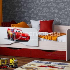 Кровать Юниор-12 с фотопеч. "Тачки" в Режи - rezh.mebel24.online | фото