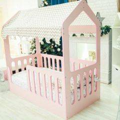 Кровать-домик без ящика 800*1600 (Розовый) в Режи - rezh.mebel24.online | фото 1