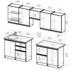 Кухонный гарнитур Адажио мега 2500 мм в Режи - rezh.mebel24.online | фото 2