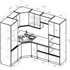 Кухонный гарнитур Адажио оптима 1800х2400 мм в Режи - rezh.mebel24.online | фото 2