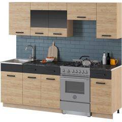 Кухонный гарнитур Алиса 15 (Дуб Сонома/Золотой) 2300 в Режи - rezh.mebel24.online | фото 2