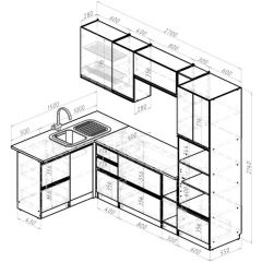 Кухонный гарнитур Амели мега прайм 1500х2700 мм в Режи - rezh.mebel24.online | фото 3