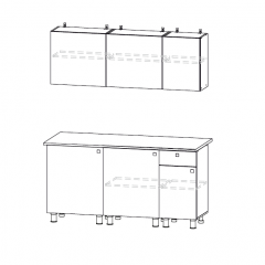 Кухонный гарнитур КГ-1 (Белый/Дуб Золотой/Чёрный) 1600 в Режи - rezh.mebel24.online | фото 3