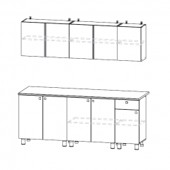 Кухонный гарнитур КГ-1 (Белый/Дуб Золотой/Чёрный) 2000 в Режи - rezh.mebel24.online | фото 3