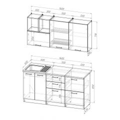 Кухонный гарнитур Лариса стандарт 4 1600 мм в Режи - rezh.mebel24.online | фото 2