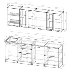 Кухонный гарнитур Лоретта компакт 2200 мм в Режи - rezh.mebel24.online | фото 2