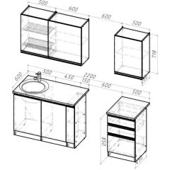 Кухонный гарнитур Ноктюрн стандарт 1600 мм в Режи - rezh.mebel24.online | фото 2