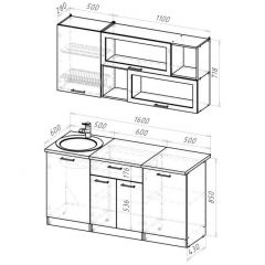 Кухонный гарнитур Паола стандарт 1600 мм в Режи - rezh.mebel24.online | фото 2