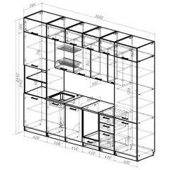 Кухонный гарнитур Сапфир 2 3000 мм в Режи - rezh.mebel24.online | фото 2