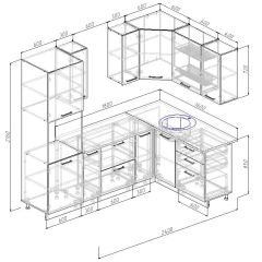 Кухонный гарнитур угловой Бланка 2400х1600 (Стол. 26мм) в Режи - rezh.mebel24.online | фото 3