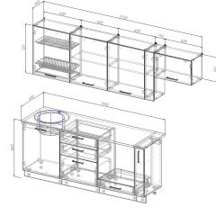 Кухонный гарнитур Вегас 2550 (Стол. 26мм) в Режи - rezh.mebel24.online | фото 2