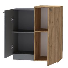 Квадро К-2 Комод 2дв (ЛДСП Графит/дуб крафт золотой) в Режи - rezh.mebel24.online | фото 2