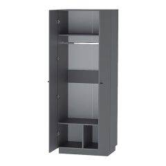 Квадро ШК-1 Шкаф 2дв. (ЛДСП графит) в Режи - rezh.mebel24.online | фото 2