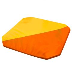 Мат гимнастический 1,3x1,3x0,05м складной скошенные углы цв.оранжевый-желтый в Режи - rezh.mebel24.online | фото 1
