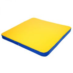 Мат гимнастический 1,36х1,36х0,08м складной закругленные углы цв. синий-желтый (для ДСК Игрунок) в Режи - rezh.mebel24.online | фото