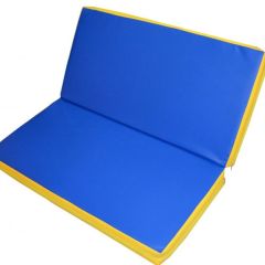 Мат гимнастический 1х1х0,08м складной цв. синий-желтый в Режи - rezh.mebel24.online | фото