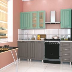 Модульная кухня Луксор серый-бирюза в Режи - rezh.mebel24.online | фото