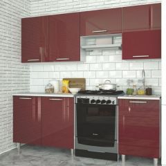 Модульная кухня Танго бордо в Режи - rezh.mebel24.online | фото