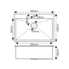 Мойка 6545 MELANA ProfLine 3,0/220 БРОНЗА  врезная прямоугольная D6545HC в Режи - rezh.mebel24.online | фото 3