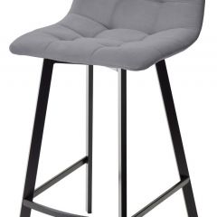 Полубарный стул CHILLI-QB SQUARE серый #27, велюр / черный каркас (H=66cm) М-City в Режи - rezh.mebel24.online | фото