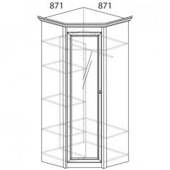 Шкаф угловой №641 "Флоренция" Фасад глухой (угол 871*871) Дуб оксфорд в Режи - rezh.mebel24.online | фото 2