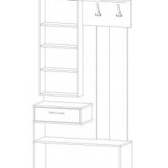 ИНФИНИТИ Прихожая секция с зеркалом (Дуб вотан/белый) в Режи - rezh.mebel24.online | фото 2