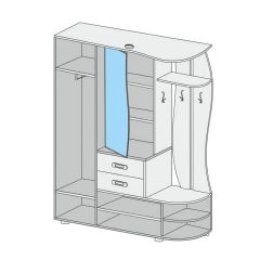 Прихожая Иннэс-1 вариант-1.6 Правая (венге/дуб белфорт) в Режи - rezh.mebel24.online | фото 2