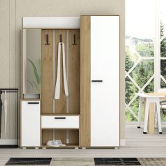 Прихожая Прайм-2 (Дуб Крафт Золотой/Белый Текстурный) в Режи - rezh.mebel24.online | фото