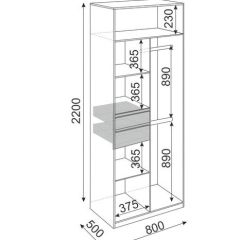 Шкаф 2 двери Глэдис М22 (ЯШС/Белый) в Режи - rezh.mebel24.online | фото 3