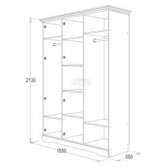 Шкаф 3-х дверный для одежды и белья Ольга-12 ЛДСП в Режи - rezh.mebel24.online | фото 2