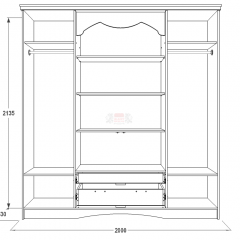 Шкаф 4-х дверный для одежды и белья Ольга-10 МДФ в Режи - rezh.mebel24.online | фото 2