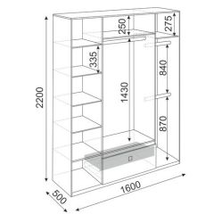 Шкаф 4 двери Глэдис М24 (ЯШС/Белый) в Режи - rezh.mebel24.online | фото 3