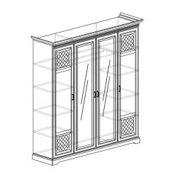 Шкаф для одежды 4-дверный №814 Парма кремовый белый в Режи - rezh.mebel24.online | фото 2